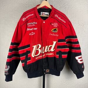 NASCAR Budweiser Vintage Dale Earnhardt Jr Chase Authentics Medium Racing Jacket